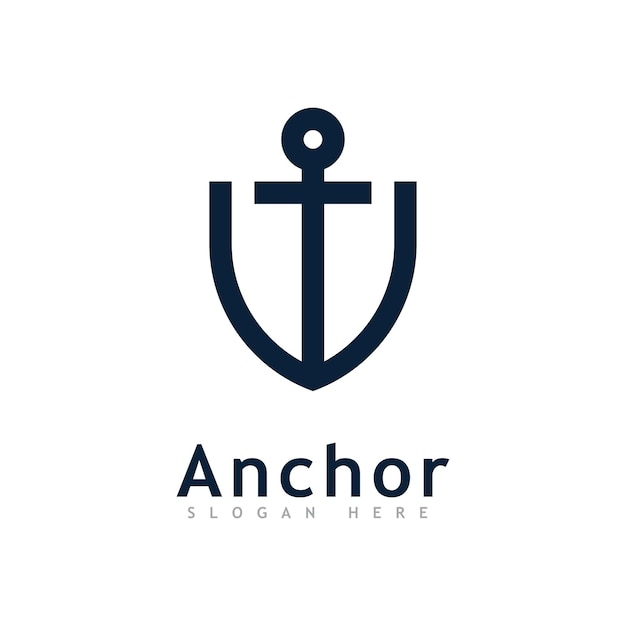 Plantilla de diseño de icono de logotipo de ancla