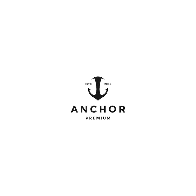Plantilla de diseño de icono de logotipo de ancla