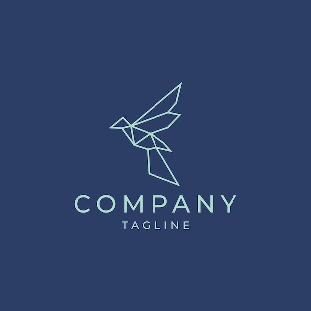 Plantilla de diseño de icono de logotipo de arte de línea de aves
