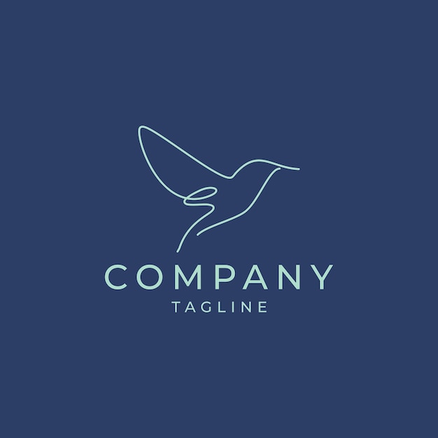 Plantilla de diseño de icono de logotipo de arte de línea de aves