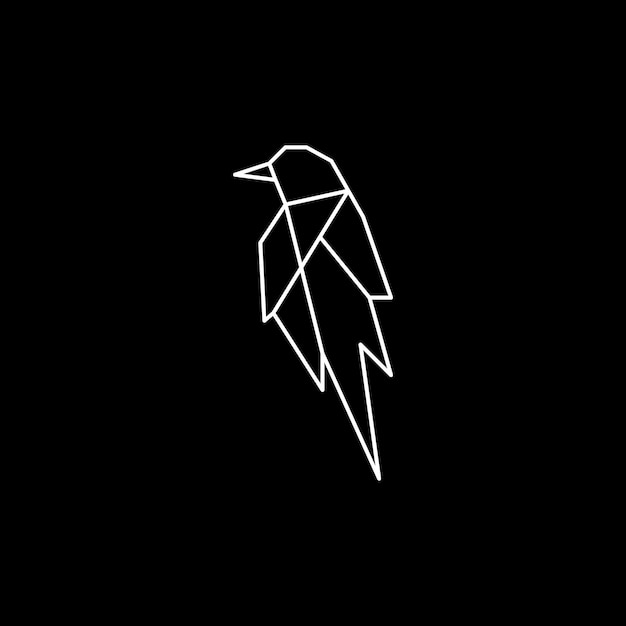 Plantilla de diseño de icono de logotipo de arte de línea de aves