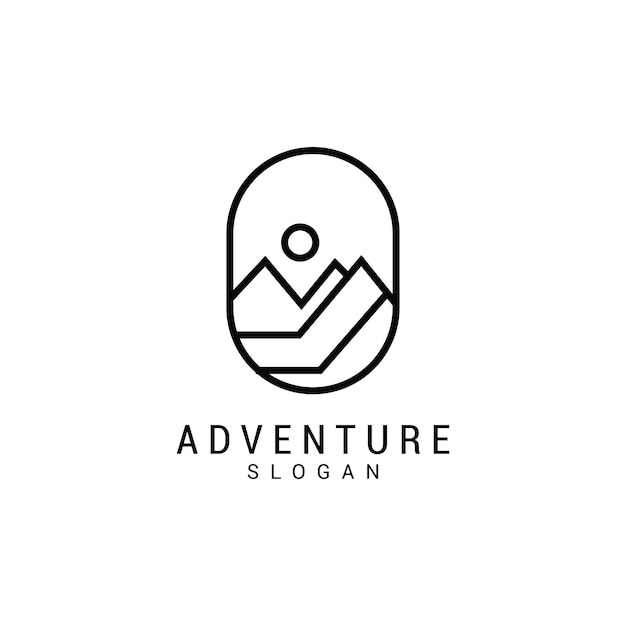 Plantilla de diseño de icono de logotipo de aventura Vector Premium
