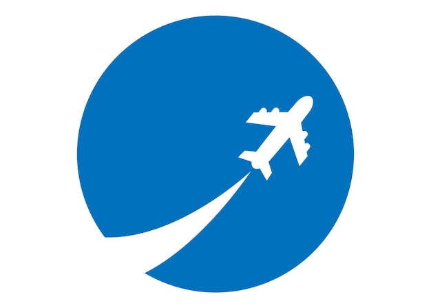 Plantilla de diseño de icono de logotipo de avión aislado