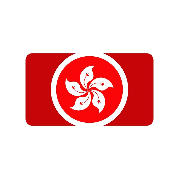 Vector plantilla de diseño del icono del logotipo de la bandera de hong kong