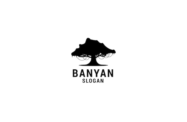 Plantilla de diseño de icono de logotipo de banyan. lujo, vector premium