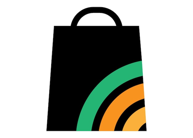 Plantilla de diseño de icono de logotipo de bolsa de compras aislada