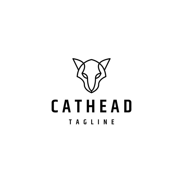 Plantilla de diseño de icono de logotipo de cabeza de gato