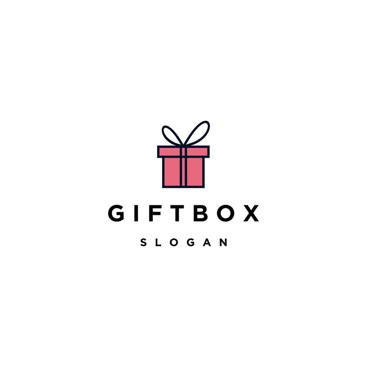Plantilla de diseño de icono de logotipo de caja de regalo