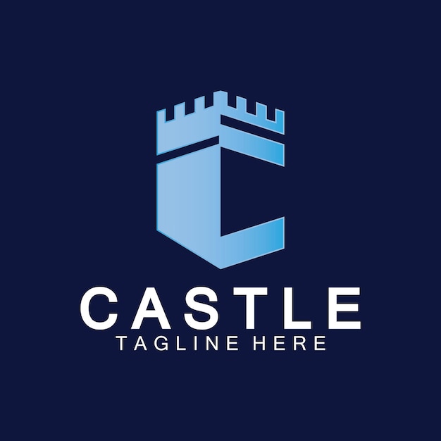 Plantilla de diseño de icono de logotipo de castillo de letra C