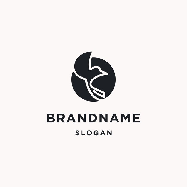 Plantilla de diseño de icono de logotipo de círculo de pájaro