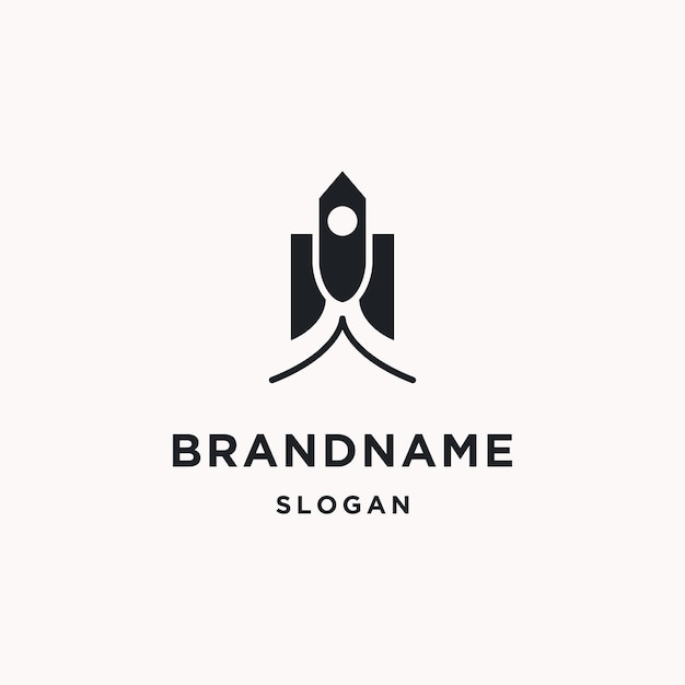 Plantilla de diseño de icono de logotipo de cohete