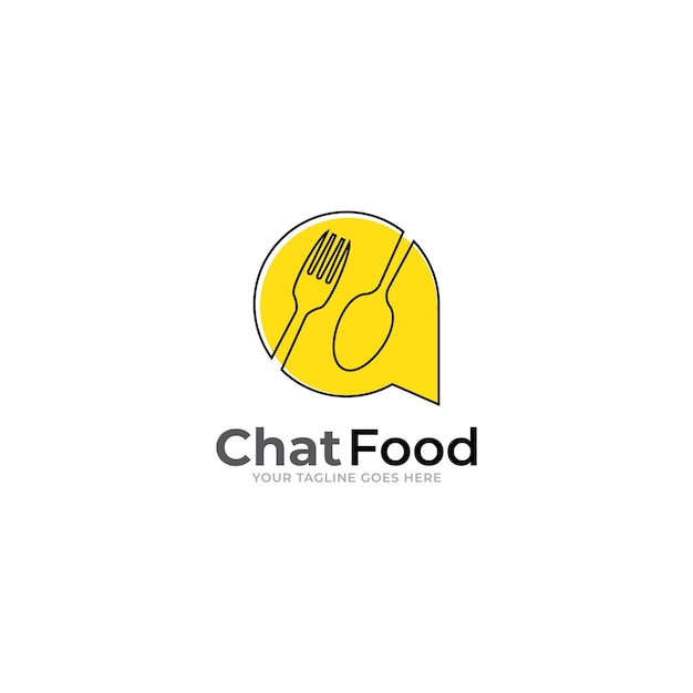 Vector plantilla de diseño de icono de logotipo de conversación de comida