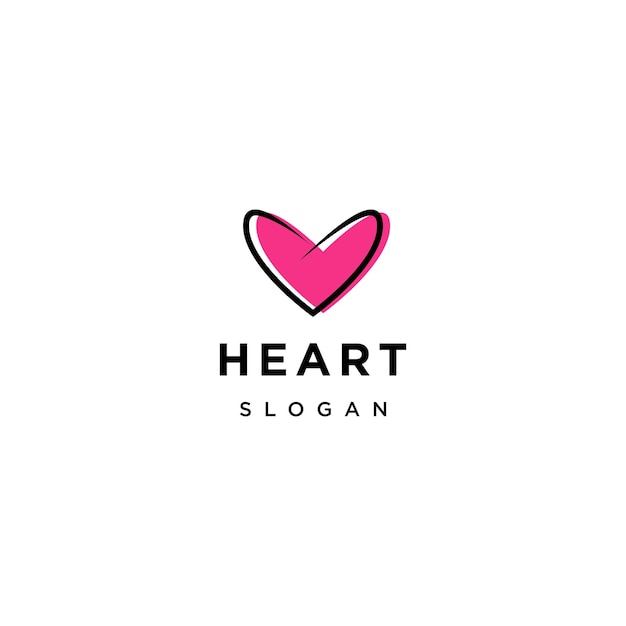 Plantilla de diseño de icono de logotipo de corazón