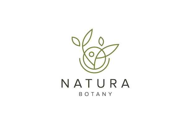 Plantilla de diseño de icono de logotipo de crecimiento de árbol de hoja natural. jardín, parque, belleza, vector plano spa