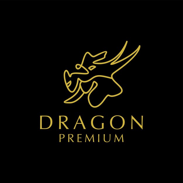 Plantilla de diseño de icono de logotipo de dragón vector plano