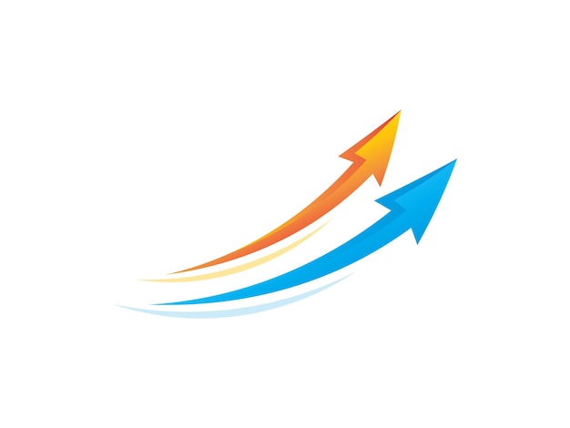 Plantilla de diseño de icono de logotipo de empresa abstracta con logotipo de vector de flecha de flecha