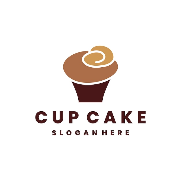 plantilla de diseño de icono del logotipo de estilo taza de pastel vector plano