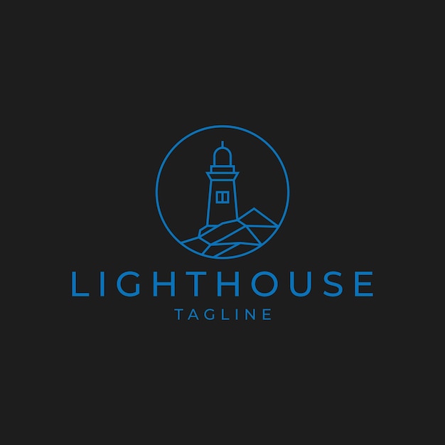 Plantilla de diseño de icono de logotipo de faro