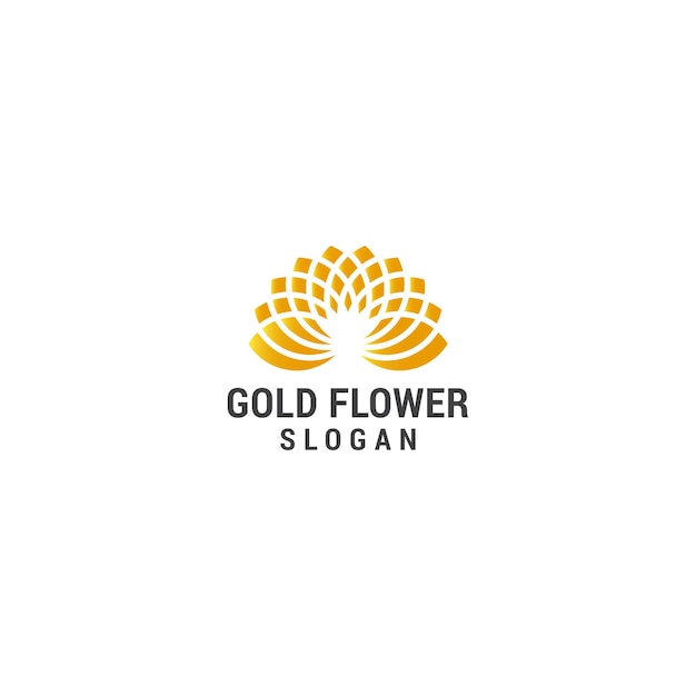 Plantilla de diseño de icono de logotipo de flor de oro premium de lujo