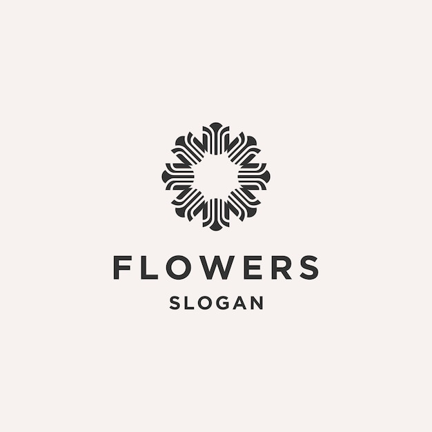Plantilla de diseño de icono de logotipo de flor