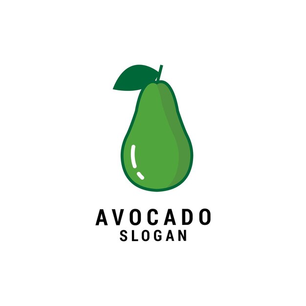 Plantilla de diseño de icono de logotipo de fruta de aguacate Vector premium de lujo elegante