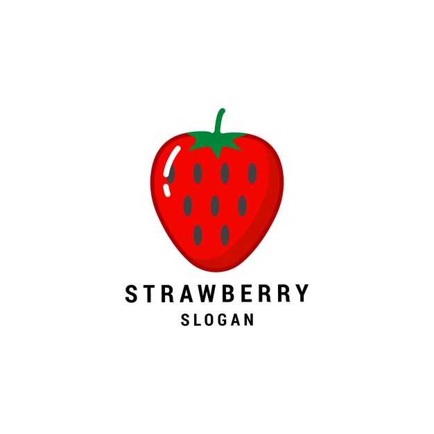 Plantilla de diseño de icono de logotipo de fruta de fresa Vector premium de lujo elegante