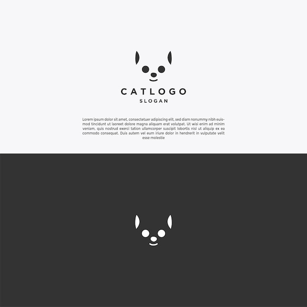 Plantilla de diseño de icono de logotipo de gato