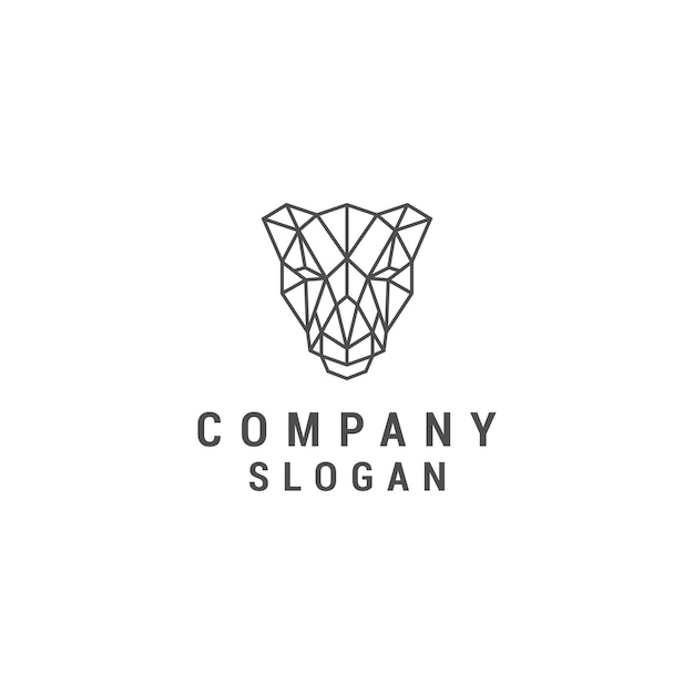 Plantilla de diseño de icono de logotipo geométrico de guepardo
