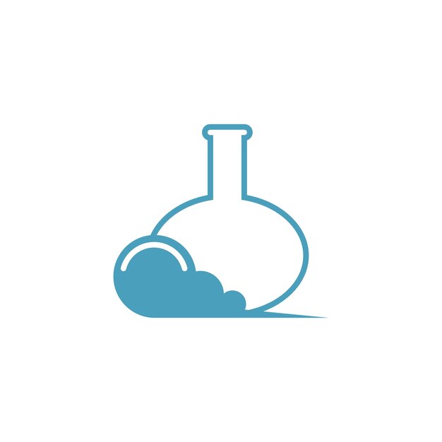Plantilla de diseño de icono de logotipo de laboratorio de botella de ciencia