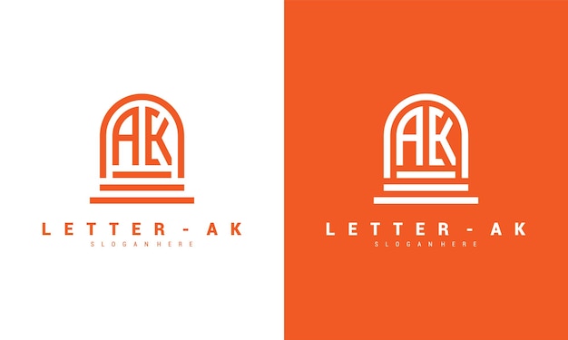 Plantilla de diseño de icono de logotipo de letra ak vector premium vector premium