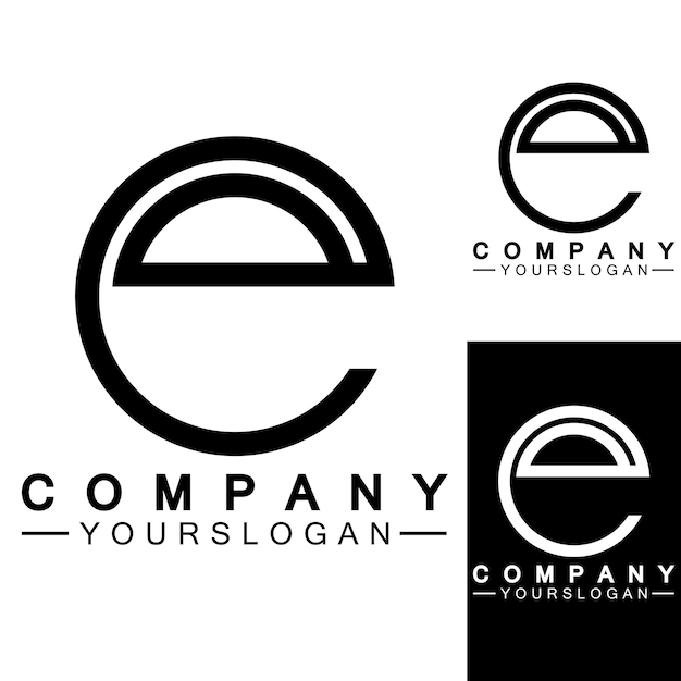 Plantilla de diseño de icono de logotipo de letra E