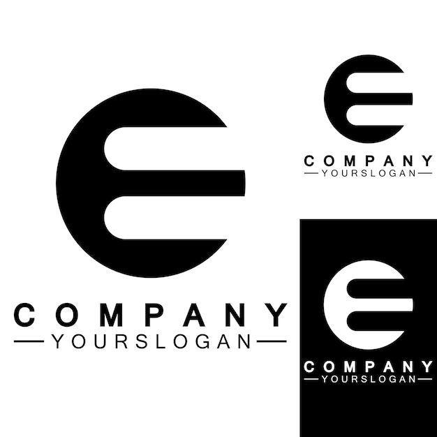Plantilla de diseño de icono de logotipo de letra E