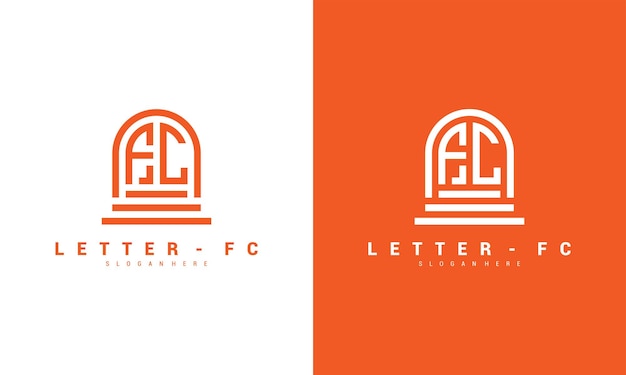 Plantilla de diseño de icono de logotipo de letra fc vector premium Vector Premium