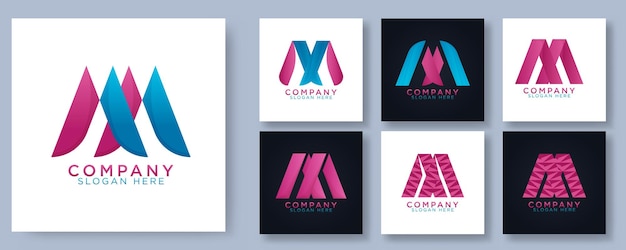 Plantilla de diseño de icono de logotipo de letra M