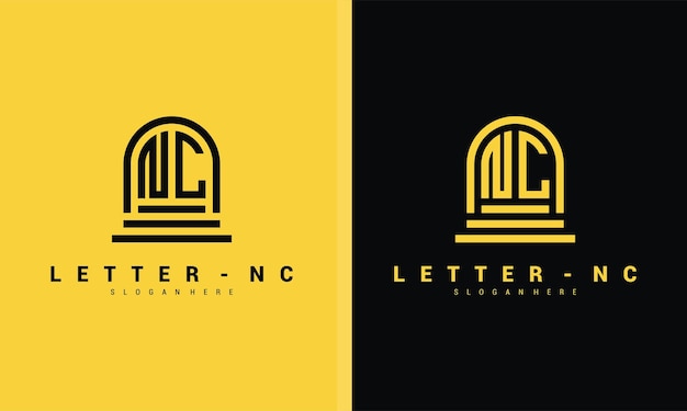 Plantilla de diseño de icono de logotipo de letra nc vector premium vector premium