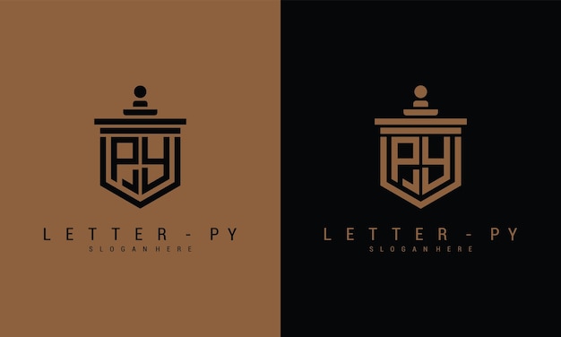 Plantilla de diseño de icono de logotipo de letra py vector premium vector premium vector premium