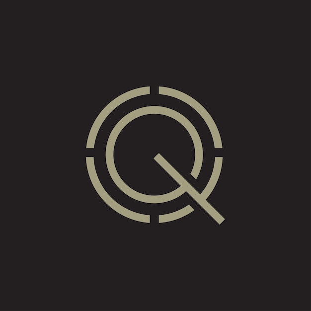 Vector plantilla de diseño de icono de logotipo de letra q de lujo vector plano