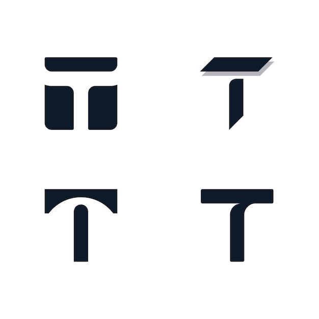 Plantilla de diseño de icono de logotipo letra t