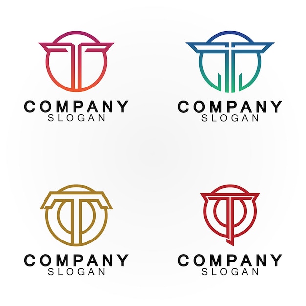 Plantilla de diseño del icono del logotipo de la letra t