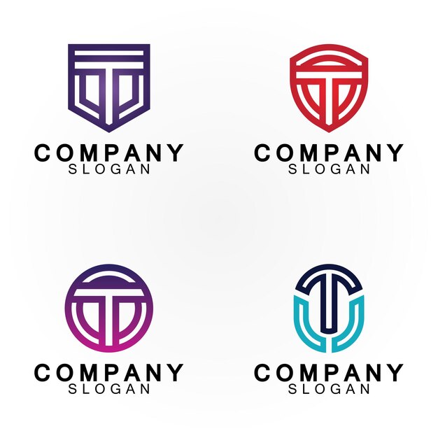 Plantilla de diseño de icono de logotipo de letra T