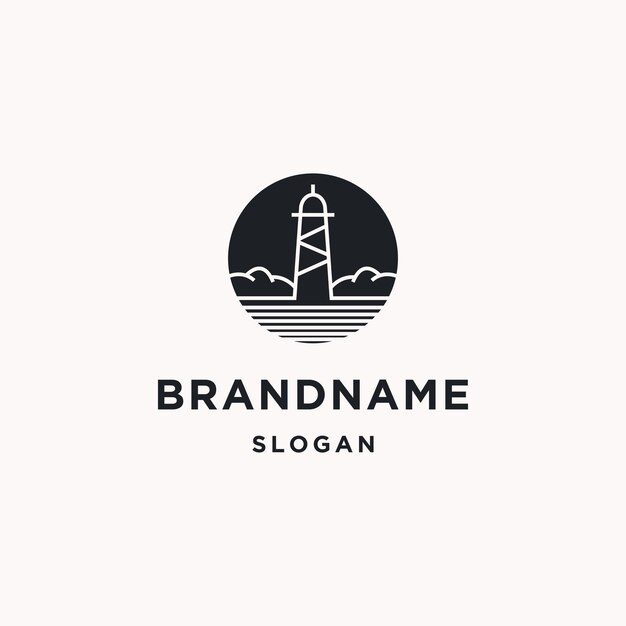 Plantilla de diseño de icono de logotipo de Light House