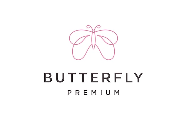 Plantilla de diseño de icono de logotipo de mariposa vector plano