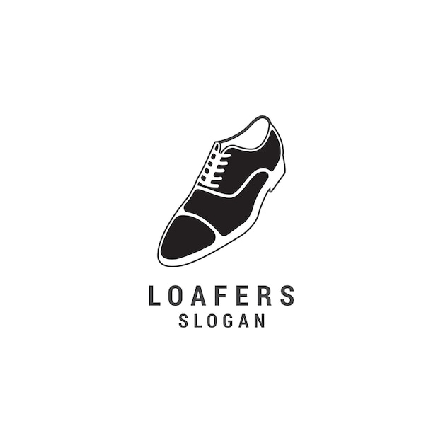 Plantilla de diseño de icono de logotipo de mocasines Vector premium de lujo elegante