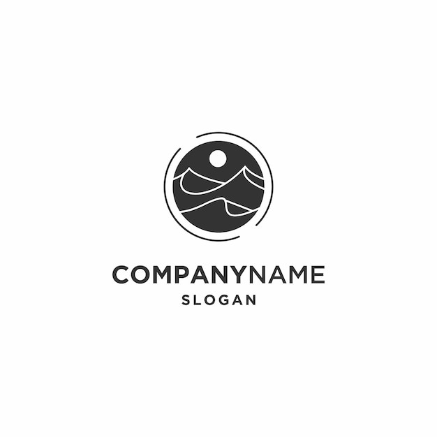 Plantilla de diseño de icono de logotipo de montaña