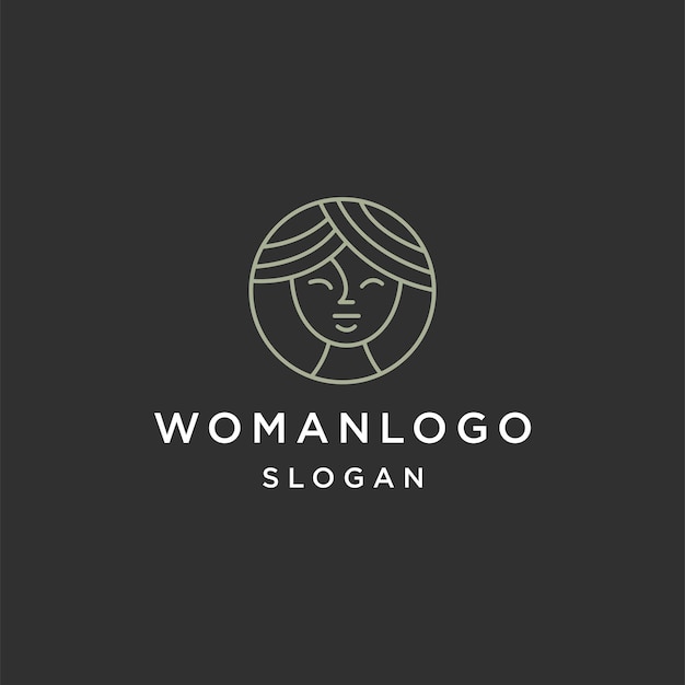 Plantilla de diseño de icono de logotipo de mujer