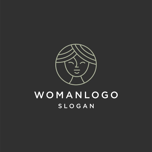 Plantilla de diseño de icono de logotipo de mujer