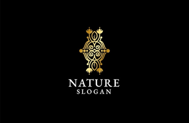 Plantilla de diseño de icono de logotipo de naturaleza. lujo, vector premium