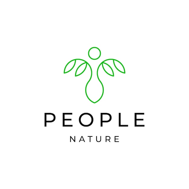 Plantilla de diseño de icono de logotipo de naturaleza de personas