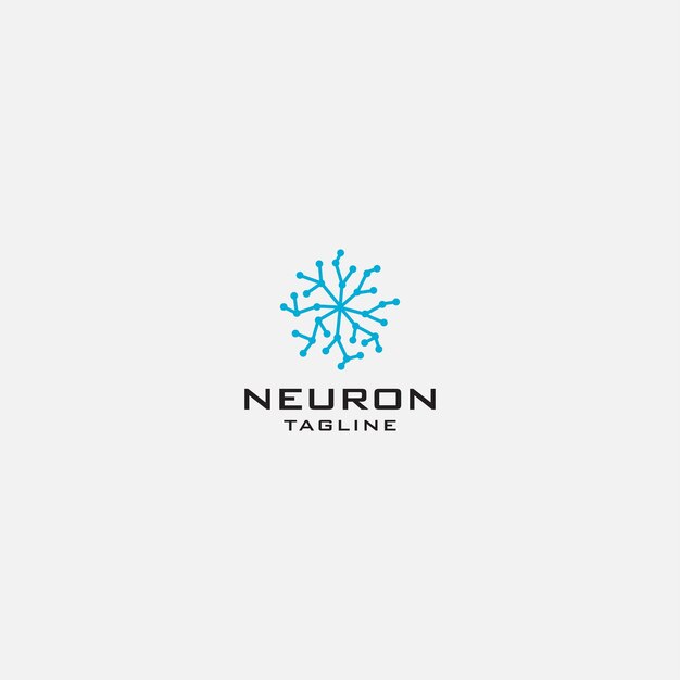 Plantilla de diseño de icono de logotipo de neurona