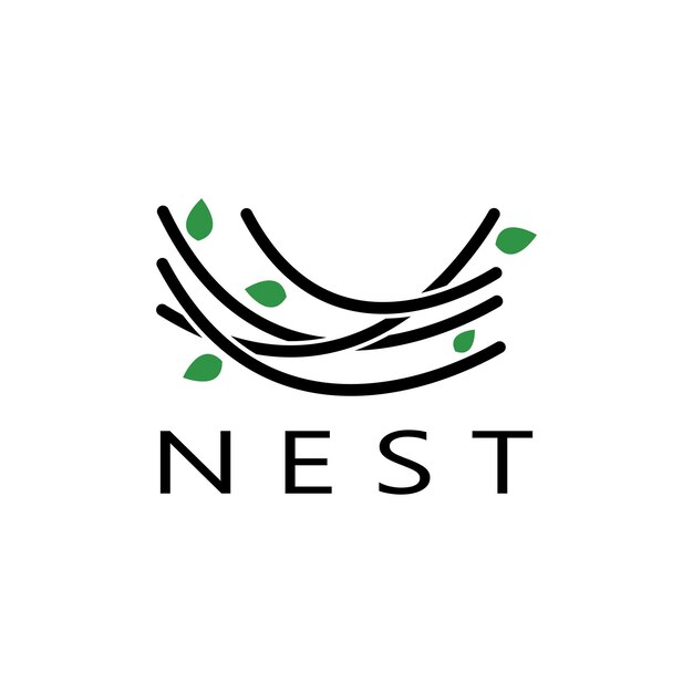 Plantilla de diseño de icono de logotipo de nido de pájaro para granja de aves negocio de aves casa de aves vector de conservación de aves